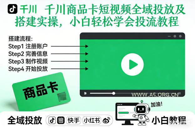 千川商品卡短视频全域投放及搭建实操,小白轻松学会投流教程(更新26年4月)-小红泡