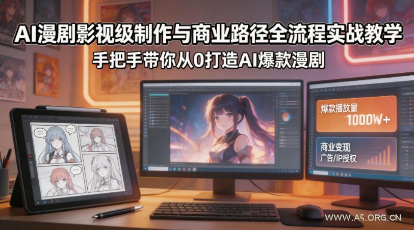 AI漫剧影视级制作与商业路径全流程实战教学,手带你从0打造AI爆款漫剧-小红泡