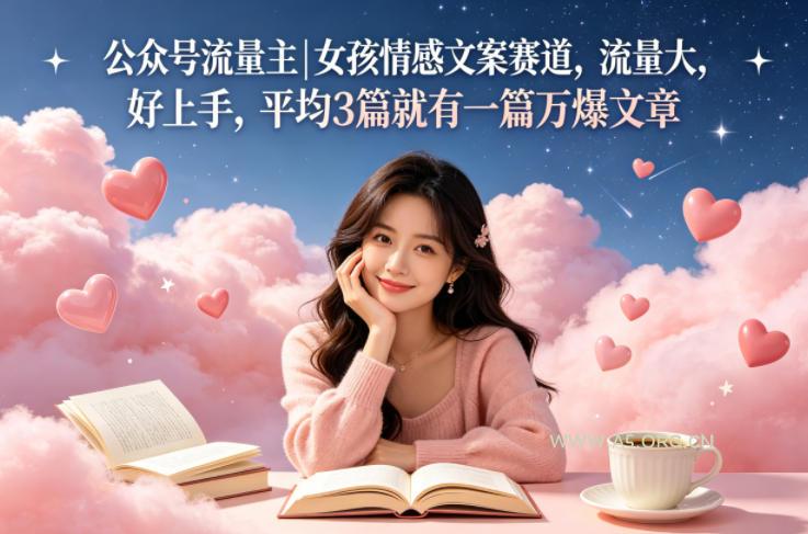 公众号流量主女孩情感文案赛道,流量大,好上手,平均3篇就有一篇万爆文章-小红泡