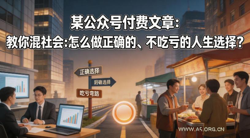 某公众号付费文章：教你混社会：怎么做正确的、不吃亏的人生选择？-小红泡