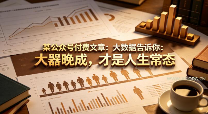 某公众号付费文章：大数据告诉你：大器晚成，才是人生常态-小红泡