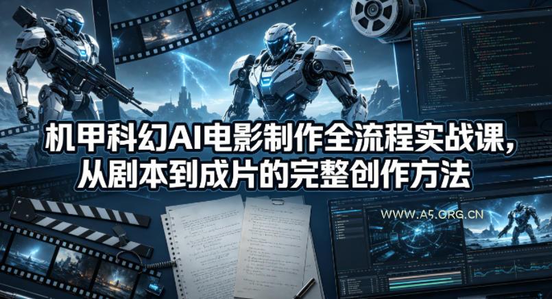 机甲科幻AI电影制作全流程实战课,从剧本到成片的完整创作方法-小红泡