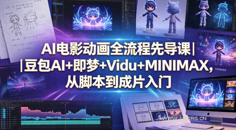 AI电影动画全流程先导课|豆包AI+即梦+Vidu+MINIMAX,从脚本到成片入门-小红泡