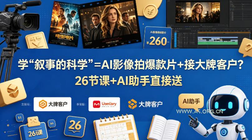 学《叙事的科学》=AI影像拍爆款片+接大牌客户？26节课+AI助手直接送【原创双语字幕】-小红泡