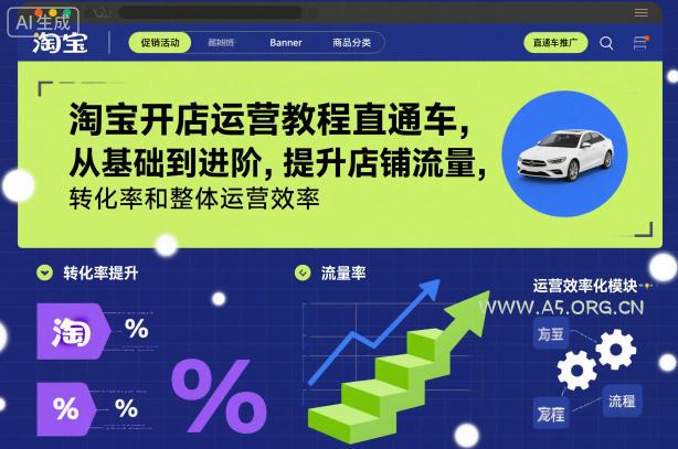 淘宝开店运营教程直通车,从基础到进阶,提升店铺流量,转化率和整体运营效率(更新26年4月20日)-小红泡
