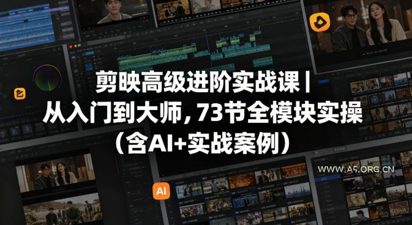 剪映高级进阶实战课｜从入门到大师，73节全模块实操(含AI+实战案例)-小红泡