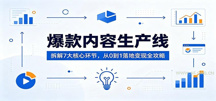 爆款内容生产线:拆解7大核心环节,从0到1落地变现全攻略-小红泡