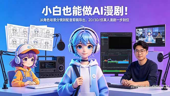 小白也能做AI漫剧!从角色场景分镜到配音剪辑导出,2D/3D/仿真人漫剧一步到位-小红泡