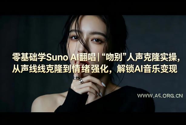 零基础学Suno AI翻唱|《吻别》人声克隆实操,从声线克隆到情绪强化,解锁AI音乐变现-小红泡