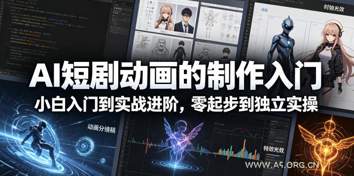 AI短剧动画的制作入门，小白入门到实战进阶，零起步到独立实操-小红泡