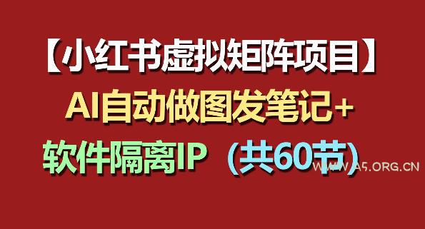 小红书虚拟矩阵项目:软件隔离IP+AI自动做图发笔记(共60节)-小红泡