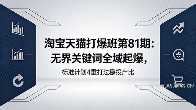 淘宝天猫打爆班第81期:无界关键词全域起爆,标准计划4重打法稳投产比-小红泡