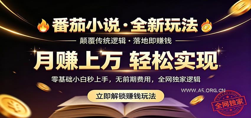 番茄小说5月最新独家玩法，稳定落地实测月入过万！-小红泡