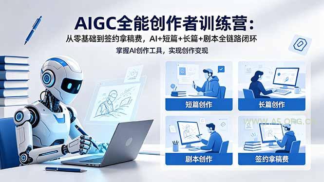 AIGC全能创作者训练营：从零基础到签约拿稿费，AI+短篇+长篇+剧本全链路闭环-小红泡
