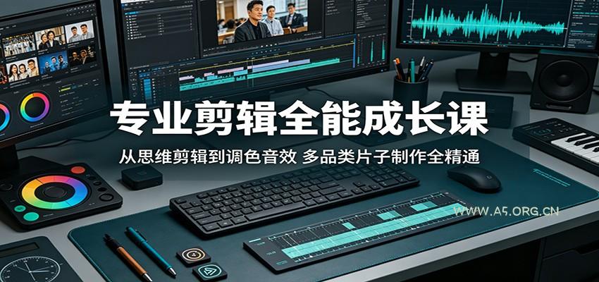 专业剪辑全能成长课:从思维剪辑到调色音效,多品类片子制作全精通-小红泡