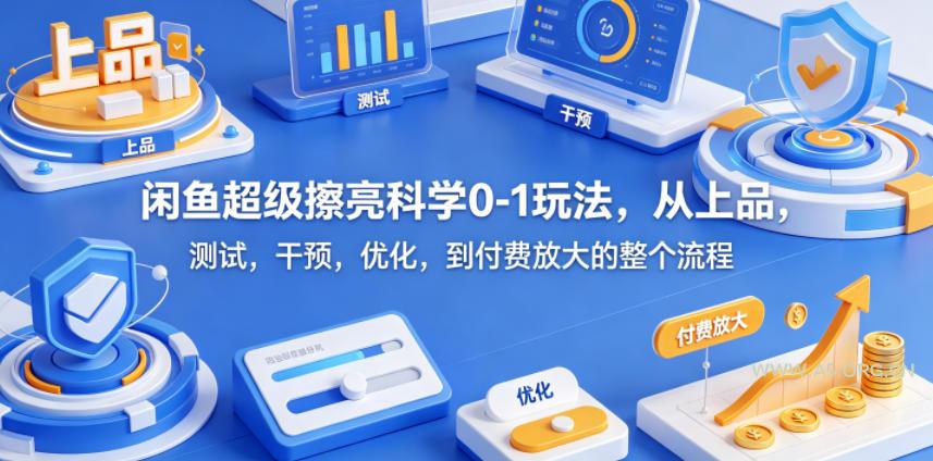 闲鱼超级擦亮科学0-1玩法，从上品，测试，干预，优化，到付费放大的整个流程-小红泡