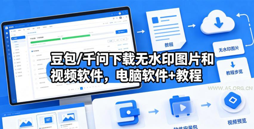 豆包/千问下载无水印图片和视频软件，电脑软件+教程-小红泡