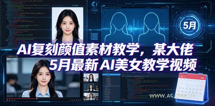 AI复刻颜值素材教学,某大佬5月最新AI美女教学视频,内含4月好物复刻教学-小红泡