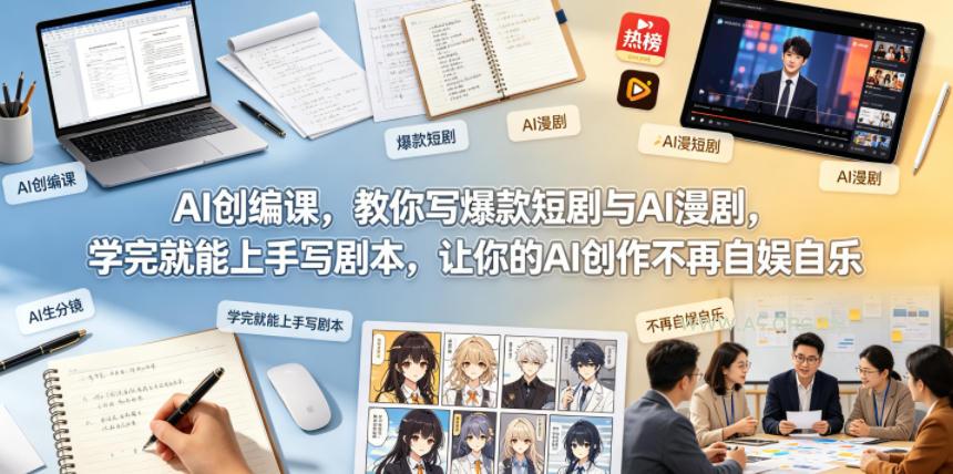 AI创编课，教你写爆款短剧与AI漫剧，学完就能上手写剧本，让你的AI创作不再自娱自乐-小红泡