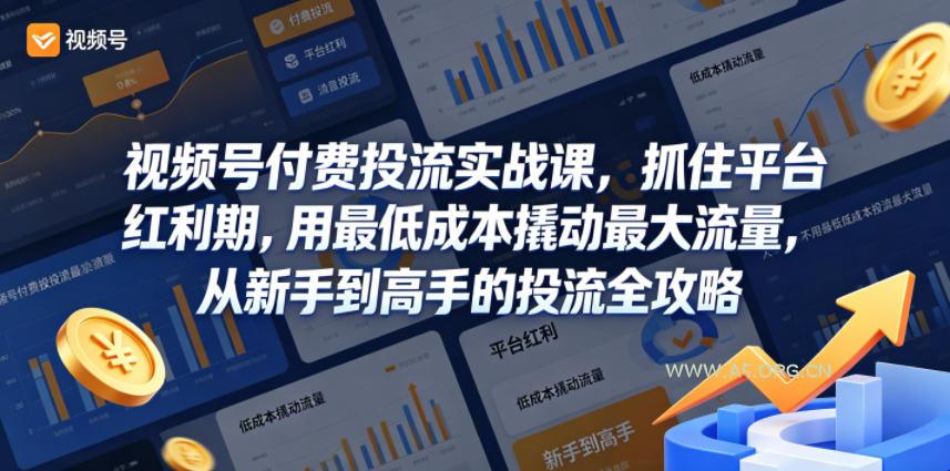 视频号付费投流实战课,抓住平台红利期,用最低成本撬动最大流量,从新手到高手的投流全攻略-小红泡