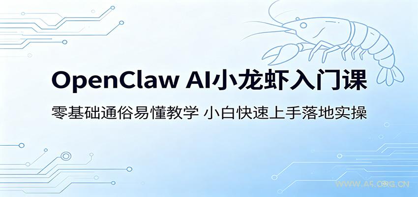 OpenClaw AI小龙虾入门课:零基础通俗易懂教学,小白快速上手落地实操-小红泡
