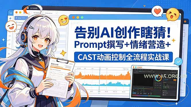 告别AI创作瞎猜!Prompt撰写+情绪营造+CAST动画控制全流程实战课-小红泡