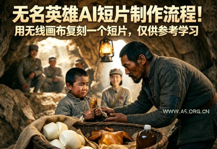 无名英雄AI短片制作流程！用无线画布复刻一个短片，仅供参考学习-小红泡