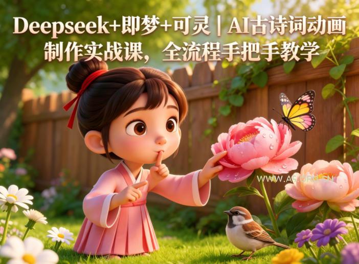 Deepseek+即梦+可灵|AI古诗词动画制作实战课,全流程手把手教学-小红泡