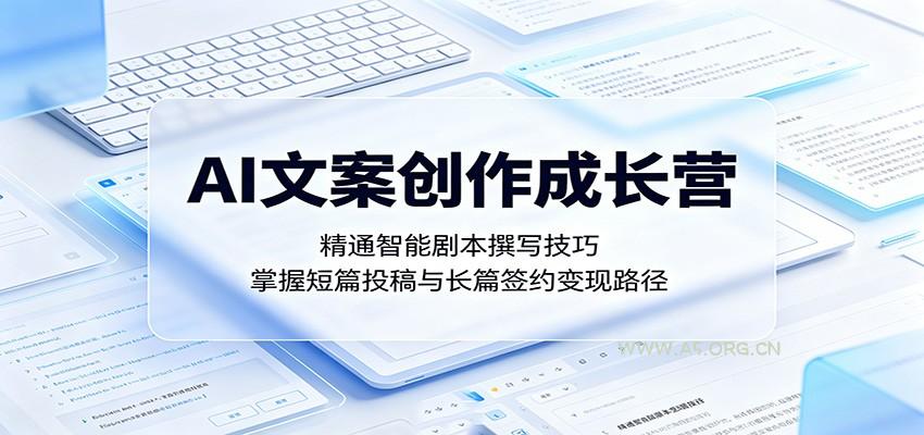 AI文案创作成长营:精通智能剧本撰写技巧,掌握短篇投稿与长篇签约变现路径-小红泡