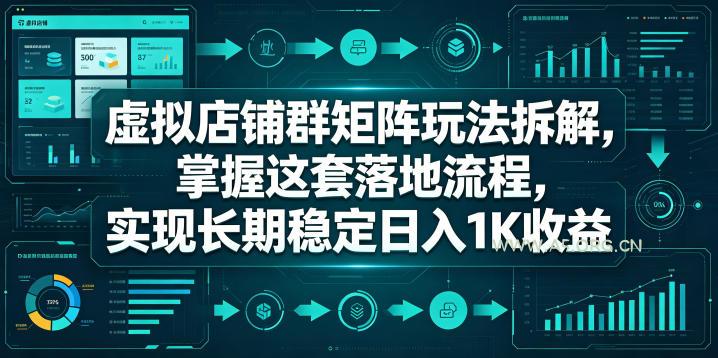 虚拟店铺群矩阵玩法拆解,掌握这套落地流程,实现长期稳定日入1K收益【揭秘】-小红泡