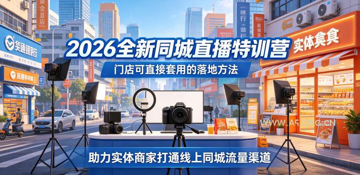 2026全新同城直播特训营,门店可直接套用的落地方法,助力实体商家打通线上同城流量渠道-小红泡