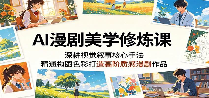AI漫剧美学修炼课:深耕视觉叙事核心手法,精通构图色彩打造高阶质感漫剧作品-小红泡