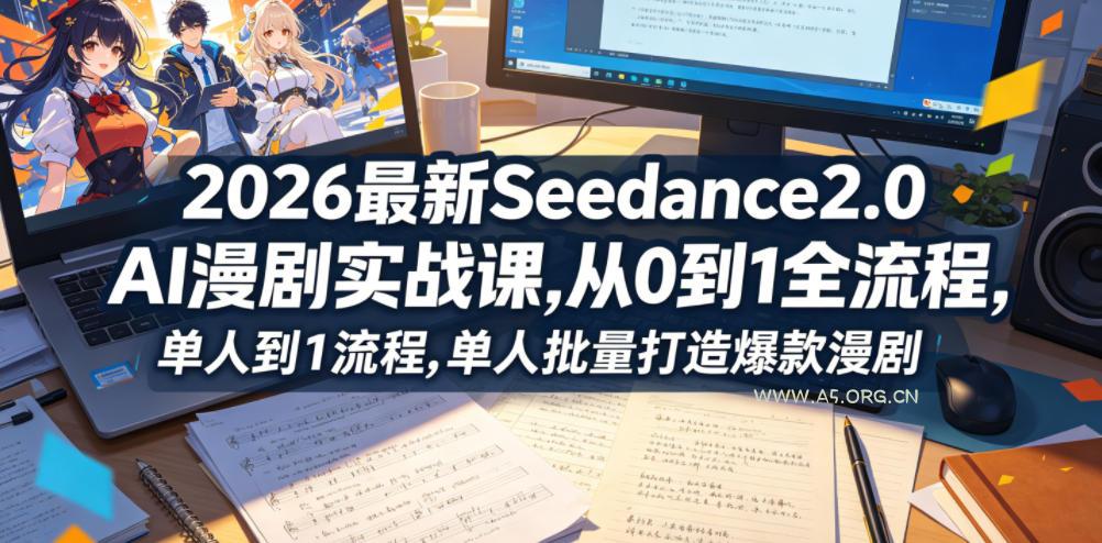 2026最新Seedance2.0 AI漫剧实战课,，从0到1全流程，单人批量打造爆款漫剧-小红泡