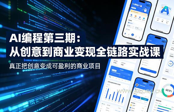 AI编程第三期,从创意到商业变现的全链路实战课,真正把创意变成可盈利的商业项目(更新05月19日)-小红泡