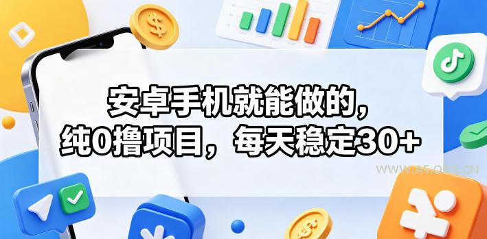 安卓手机就能做的，纯0撸项目，每天稳定30+-小红泡