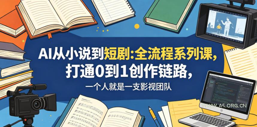 AI从小说到短剧全流程系列课，打通0到1创作链路，一个人就是一支影视团队-小红泡