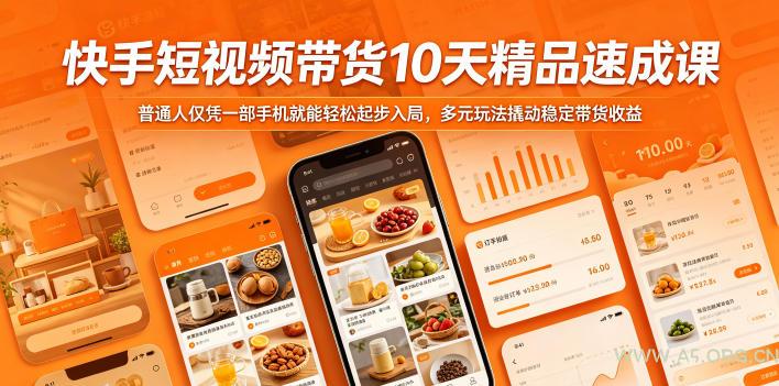 快手短视频带货10天精品速成课,普通人仅凭一部手机就能轻松起步入局,多元玩法撬动稳定带货收益-小红泡