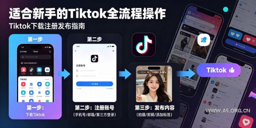 Tiktok下载注册发布,适合新手的Tiktok全流程操作-小红泡