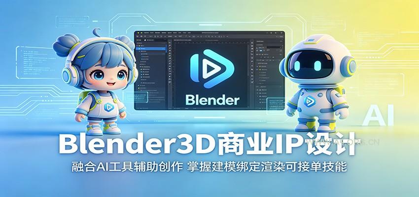 Blender3D商业IP设计：融合AI工具辅助创作，掌握建模绑定渲染可接单技能-小红泡