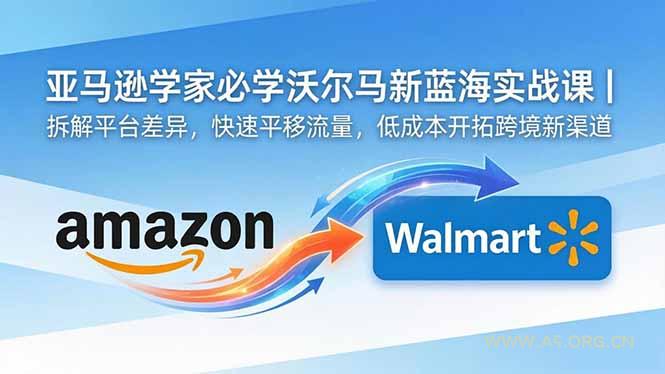 亚马逊卖家必学沃尔玛新蓝海实战课|拆解平台差异,快速平移流量,低成本开拓跨境新渠道-小红泡