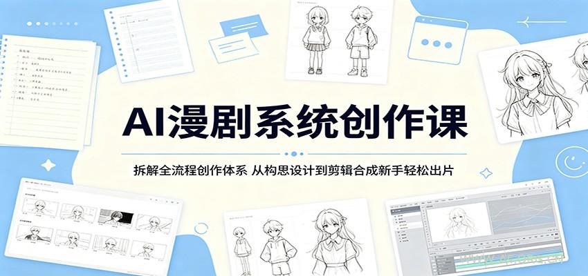 AI漫剧系统创作课：拆解全流程创作体系，从构思设计到剪辑合成新手轻松出片-小红泡