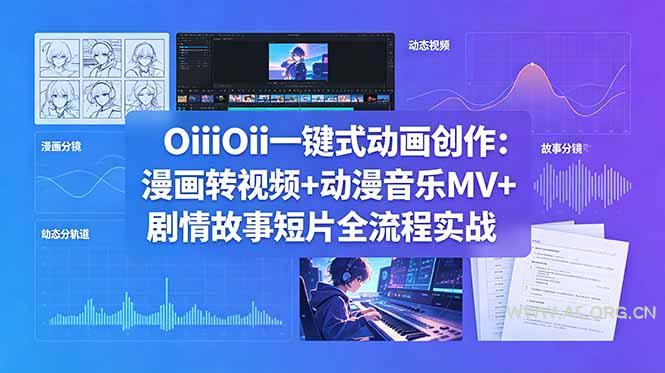 OiiOii一键式动画创作：漫画转视频+动漫音乐MV+剧情故事短片全流程实战-小红泡