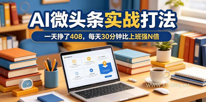 一天挣了408,AI微头条实战打法,每天30分钟比上班强N倍-小红泡