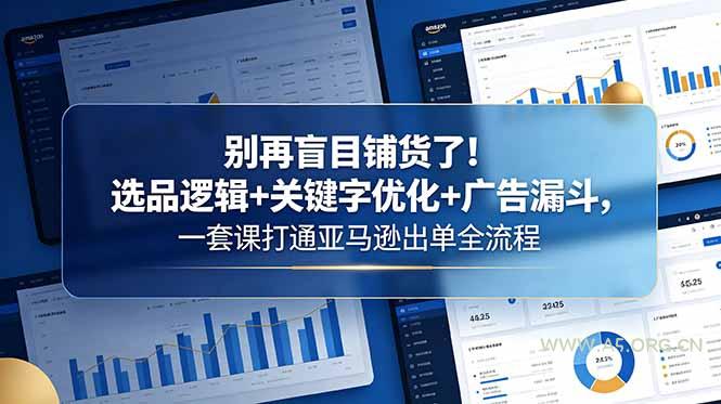 别再盲目铺货了!选品逻辑+关键字优化+广告漏斗,一套课打通亚马逊出单全流程-小红泡