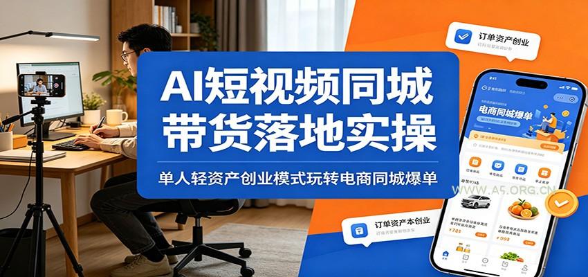 AI短视频同城带货落地实操:单人轻资产创业模式玩转电商同城爆单-小红泡