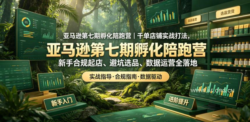 亚马逊第七期孵化陪跑营|千单店铺实战打法,新手合规起店、避坑选品、数据运营全落地-小红泡