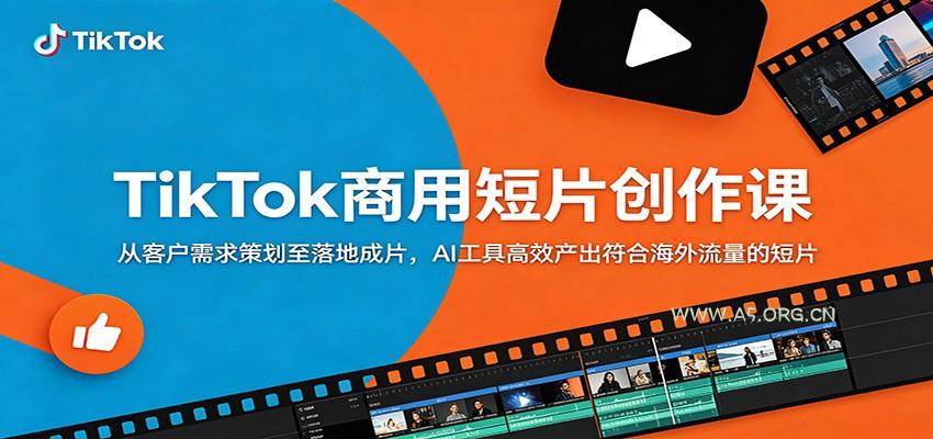 TikTok商用短片创作课:从客户需求策划至落地成片,AI工具高效产出符合海外流量的短片-小红泡