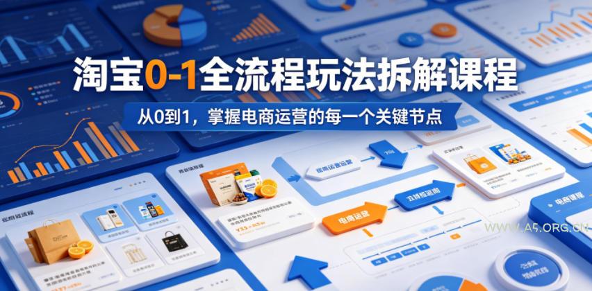 淘宝0-1全流程玩法拆解课程，从0到1，掌握电商运营的每一个关键节点-小红泡