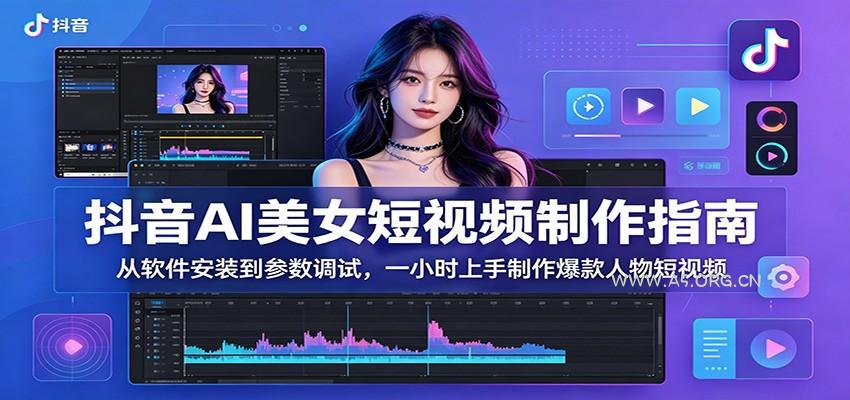 抖音AI美女短视频制作指南：从软件安装到参数调试，一小时上手制作爆款人物短视频-小红泡