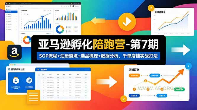亚马逊孵化陪跑营-第7期:SOP流程+注册避坑+选品梳理+数据分析,千单店铺实战打法-小红泡